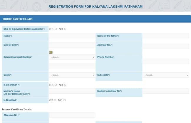 Kalyana Lakshmi Scheme Application Procedure