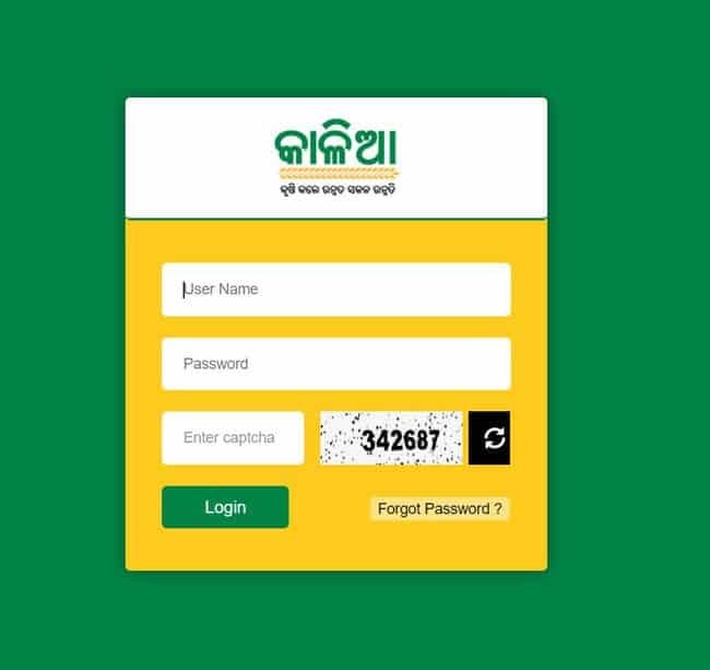 Login Under Kalia Yojana