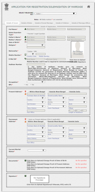 West Bengal Marriage Registration 2022