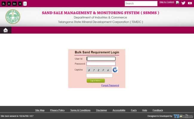 SSMMS Sand Booking