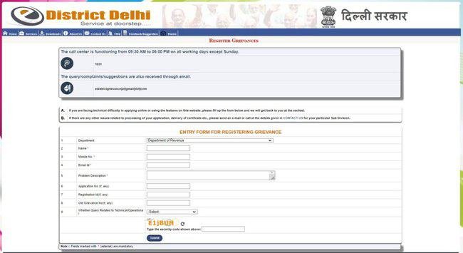 Register Grievance Application