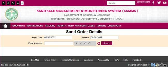 Check Sand Order Details 