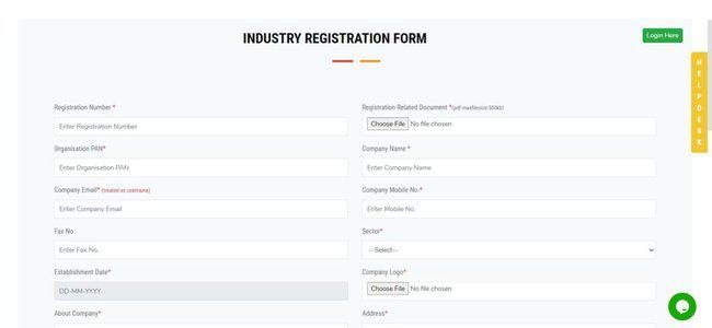 Industry Login Process