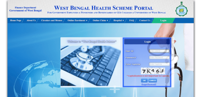 West Bengal Health Scheme Login Procedure