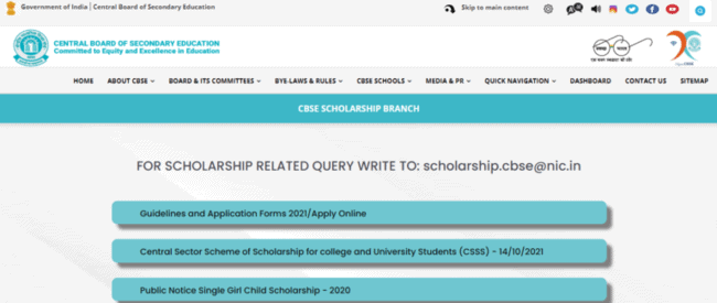 CBSE Single Girl Child Scholarship