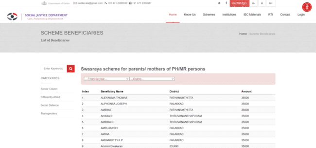 View Beneficiary Information