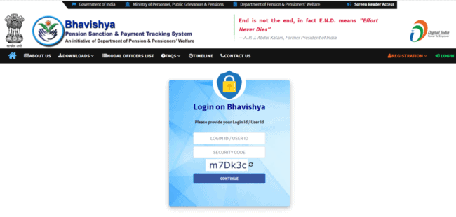 Bhavishya Portal Login Process