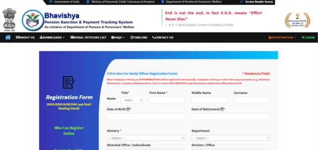 Bhavishya Portal Online Registration Process