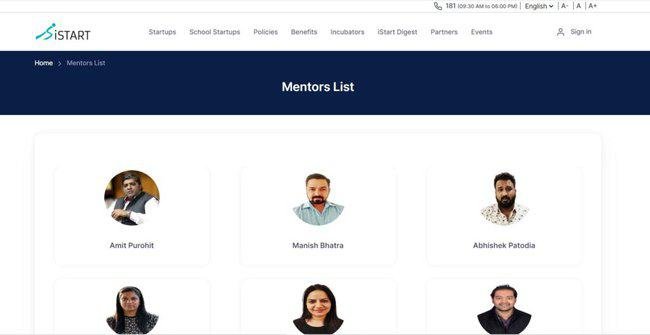 iStart Rajasthan Mentor List