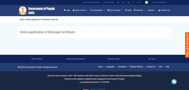 Punjab Marriage Certificate