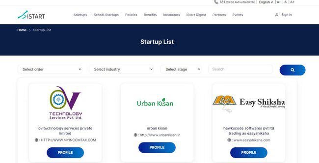 iStart Rajasthan Startup List