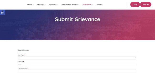 Startup Telangana Submit Grievance