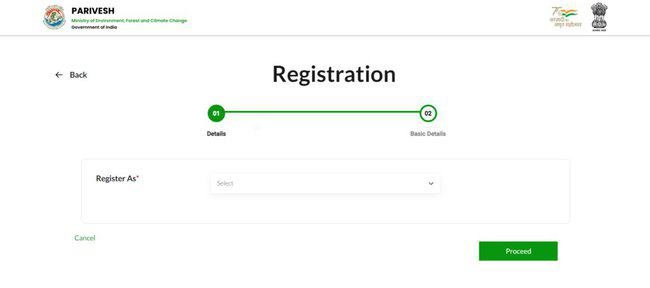 Parivesh Portal Registration 