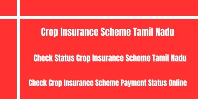 Crop Insurance Scheme Tamil Nadu