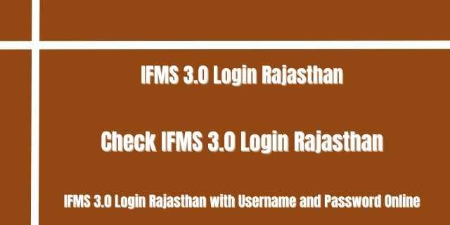 IFMS 3.0 Login Rajasthan