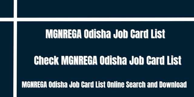 MGNREGA Odisha Job Card List  