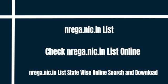 nrega.nic.in 2024 List 