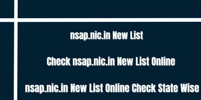 nsap.nic.in 2024 New List