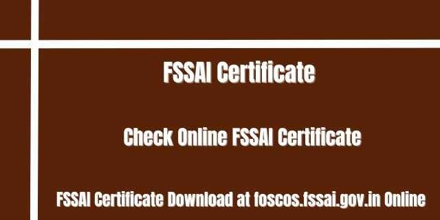 FSSAI Certificate Download