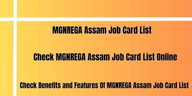 MGNREGA Assam Job Card List 