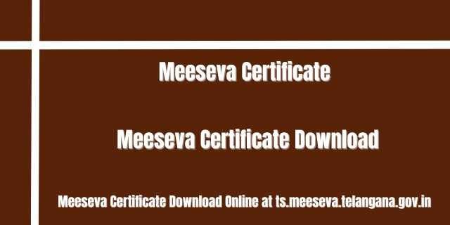 Meeseva Certificate Download