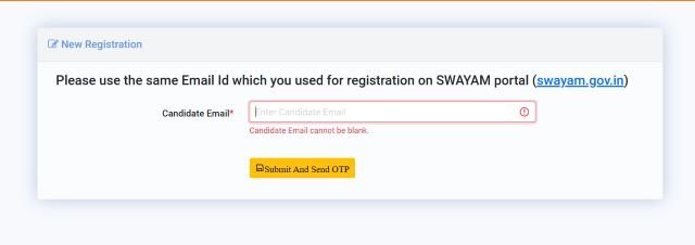 Swayam Exam Registration