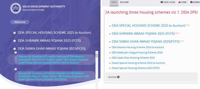 DDA Three Housing Scheme Portal