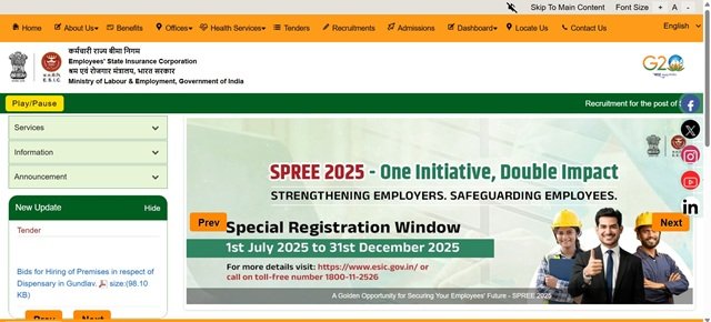 ESIC Website